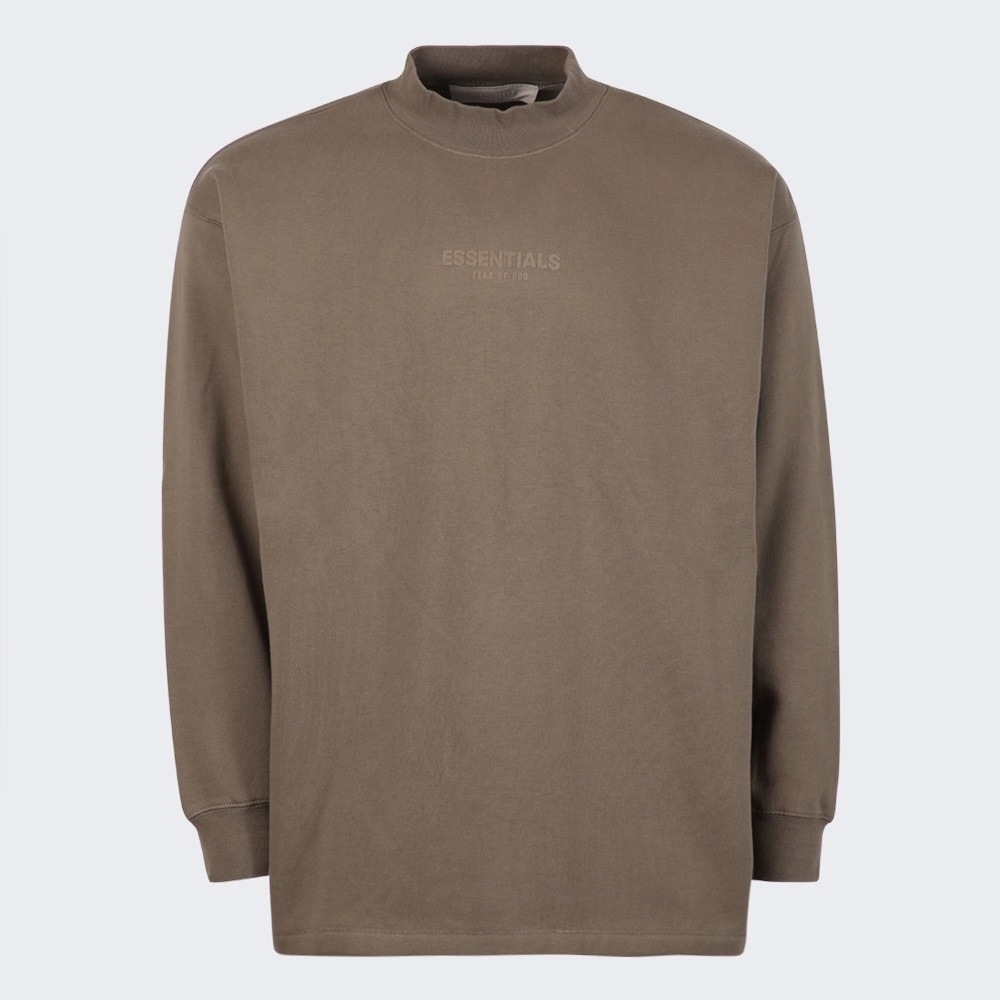 FEAR OF GOD ESSENTIALS RELAXED CREWNECK WOOD BROWN NWT